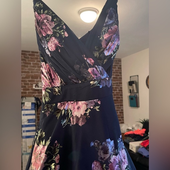 CITY STUDIO Womens Navy Mesh Crisscross
Strappy Back Formal Dress, Sz 3/4 NWT - Picture 3 of 12